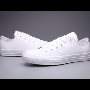 White Leather Converse - Worn Once!